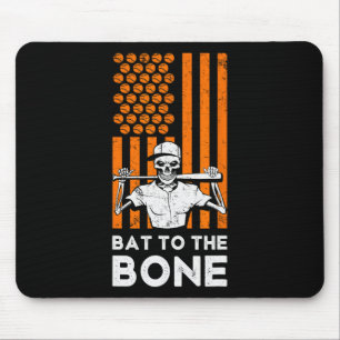 To The Bone Halloween Baseball Skeleton Baseball B Mouse Mat
