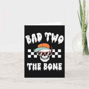 To The Bone Skeleton Halloween Two Birthday Toddle Card