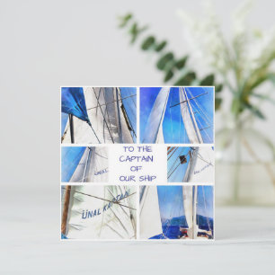 To The Captain Of Our Ship Artistic White Sails Save The Date