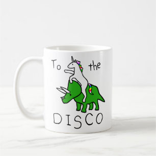 To The Disco (Unicorn Riding Triceratops) Coffee Mug