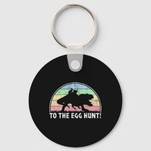 To The Egg Hunt - T-rex Bunny Dinosaur Easter Key Ring
