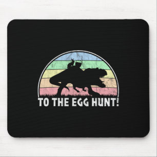 To The Egg Hunt - T-rex Bunny Dinosaur Easter Mouse Mat