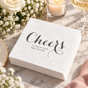 To The Future Mrs Name Bridal Shower Grey Napkin