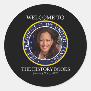 To The History Books Kamala Harris 2021 Usa V.p.  Classic Round Sticker