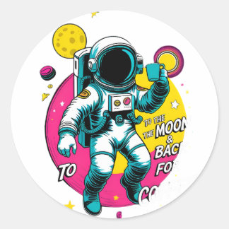 To The Moon and Back Astronaut Sticker – Retro Spa