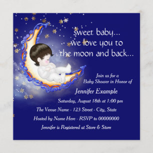 To The Moon and Back Baby Shower Invitation