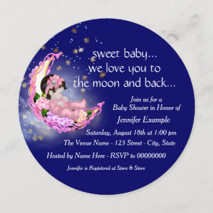 To The Moon and Back Baby Shower Invitation
