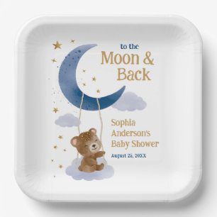 To the Moon and Back Baby Shower Paper Plates 
