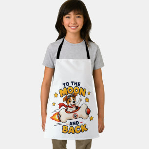 To The Moon And Back Dog Space Adventure Apron