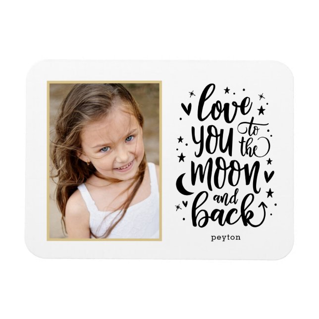To The Moon And Back EDITABLE COLOR Custom Magnet (Horizontal)