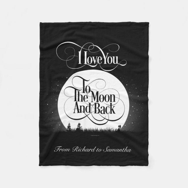 To The Moon And Back (personalised) Fleece Blanket (Front)