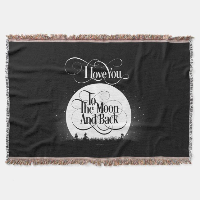 To The Moon And Back Throw Blanket (Front)