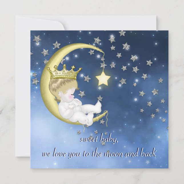 To The Moon Baby Shower Invitation (Front)