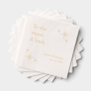 To The Moon & Back Romantic Wedding Saying Foil Napkins