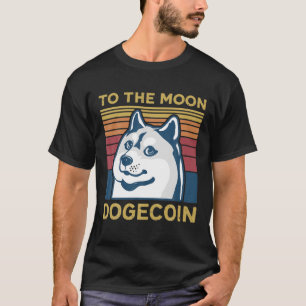 To The Moon Dogecoin DOGE Meme Clothing Vintage Re T-Shirt
