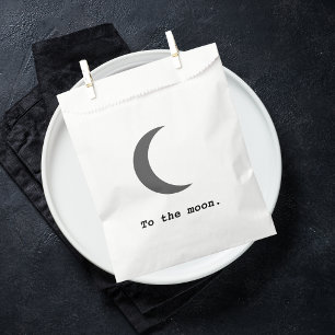 To the Moon Minimalist Celestial Moon Party  Favour Bags