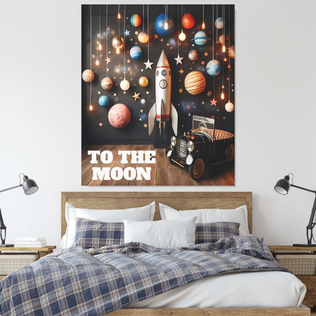 To The Moon Space Kid's Room Decor (Insitu(Bedroom))