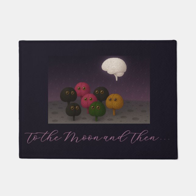 To the Moon & Then (Brains & Music Scene) Door Mat (Front)