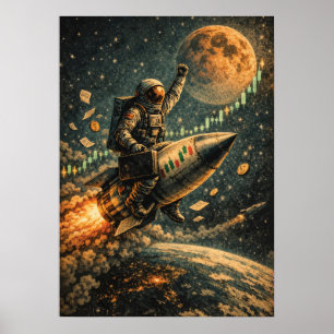 To The Moon - Trading Astronaut, Forex, Crypto  Poster