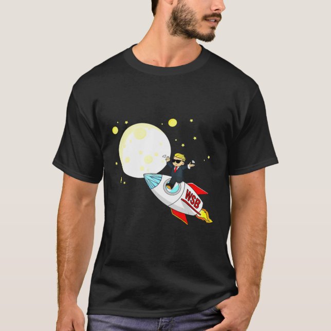 To The Moon Wallstreetbets Diamond Hands Amc Apes T-Shirt (Front)