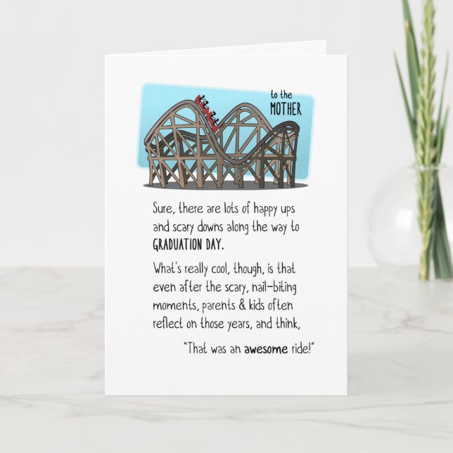 To the Mother at Graduation-Roller Coaster Ride Card (Front)
