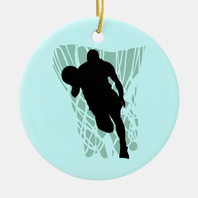 To the Net Basketball Tshirts and Gifts Ceramic Tree Decoration (Front)