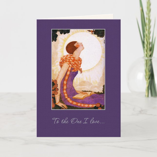 To the One I Love. Art Deco Valentine's Day Cards (Front)