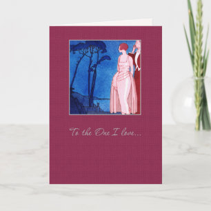 To the One I love. Art Deco Valentine's Day Holiday Card