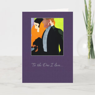 To the One I Love. Art Deco Valentine's Day Holiday Card