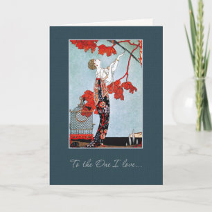 To the One I love. Art Deco Valentine's Day Holiday Card