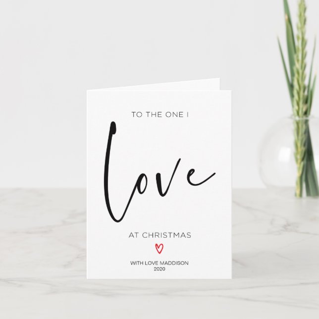 To The One I Love, Christmas Card for Fiancé (Front)