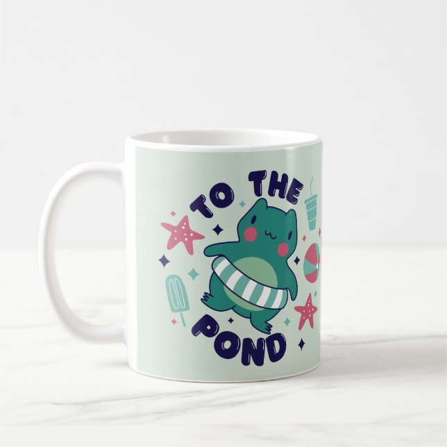 To the Pond Mug – Cute Frog Adventure Gift (Left)