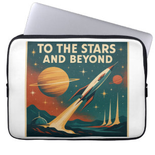 "To The Stars And Beyond" Vintage Space Travel  Laptop Sleeve