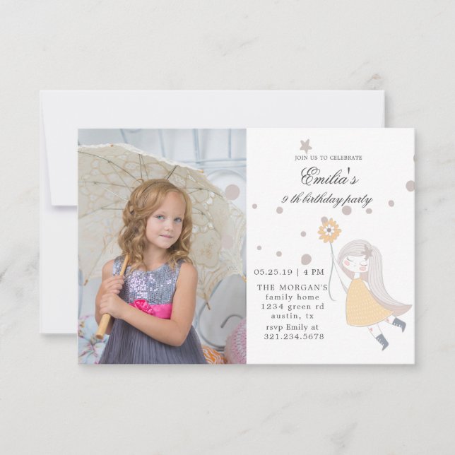 To the Stars | Photo Birthday Party Card (Front)