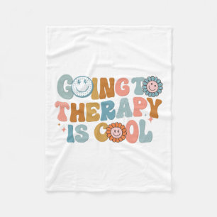 To The Therapy Is Cool Retro Feminist Fleece Blanket