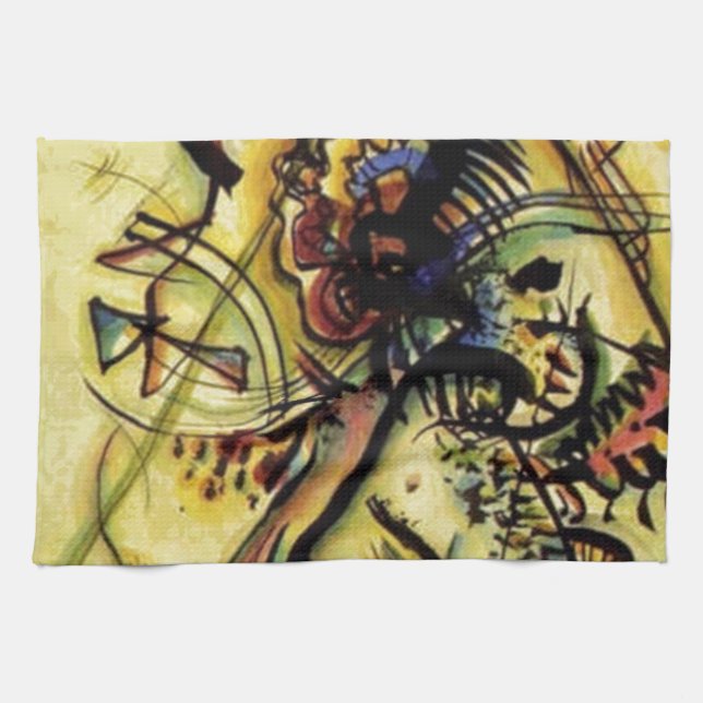 To the Unknown Voice by Kandinsky Tea Towel (Horizontal)
