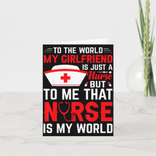 To The World My Girlfriend Is Just A Nurse Funny V Card