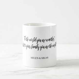 To the world you are a mother, Family  Modern Mum  Coffee Mug