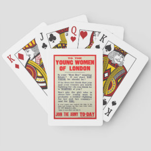 To the Young Women of London, recruitment poster, Playing Cards