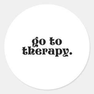 To Therapy Fun Mental Health Issue 1  Classic Round Sticker