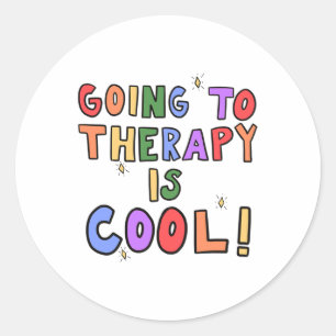 To Therapy Is Cool Mental Health School Psychologi Classic Round Sticker