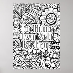 To Thine Own Self - Abstract Pattern Colouring Poster