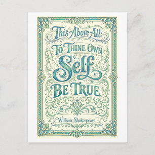 "To Thine Own Self Be True" Shakespeare Postcard