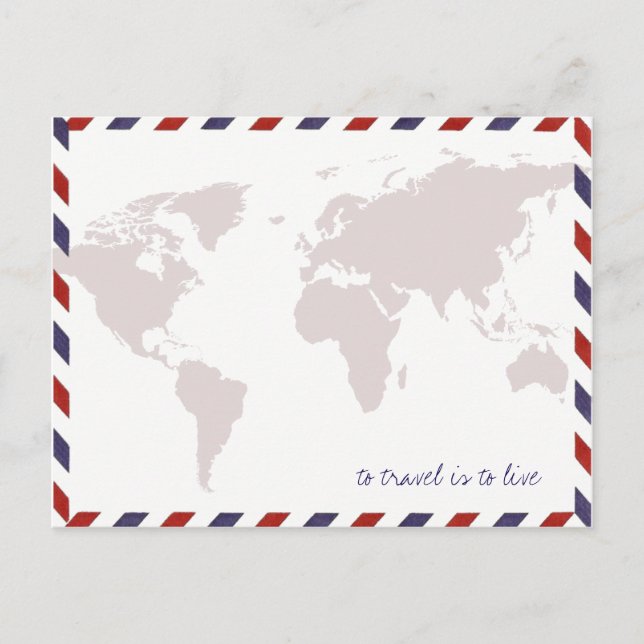 to travel is to live / worldmap postcard (Front)