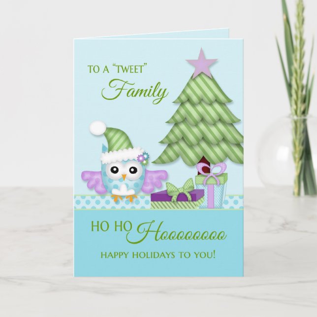 To 'Tweet Family Happy Holiday Owl w/tree & presen (Front)