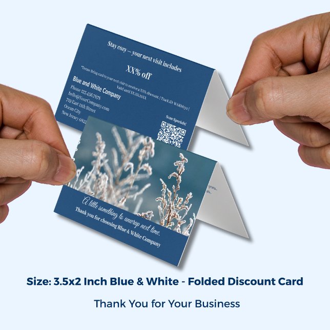 To Unwrap - Winter Folded Thank You Discount Card (To Unwrap - Winter Folded Thank You Discount Card; Size: 3.5x2 Inch)