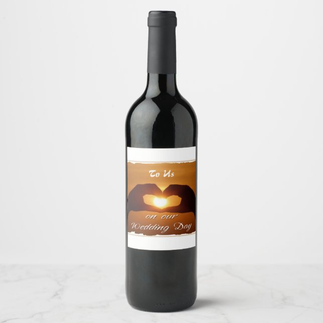 To Us On Our Wedding Day Wine Label (Front)