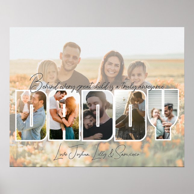To Us You Are the World Daddy Photo Collage Poster (Front)