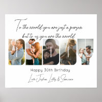 To Us You Are the World Daddy Photo Collage Poster