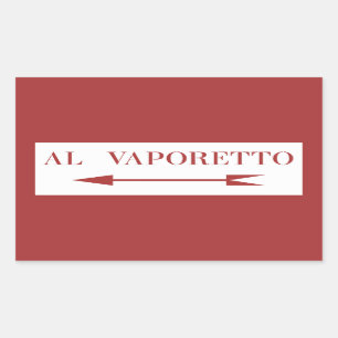 To Vaporetto, Venice Street Sign, Italy Rectangular Sticker